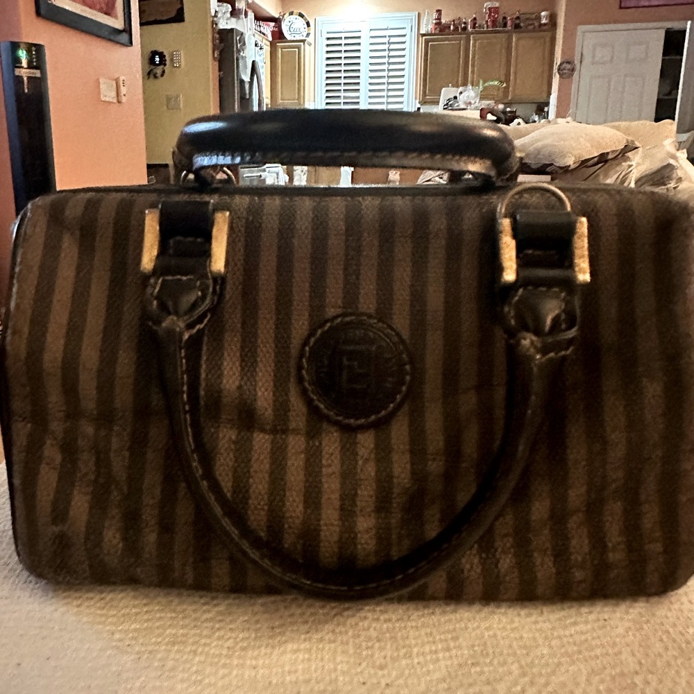 PRELOVED:  FENDI MINI DINNER BAG. Penguin Stripe. - Picture 3 of 17